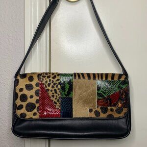 Vintage Tempo Paris Leather Patchwork Shoulder Bag